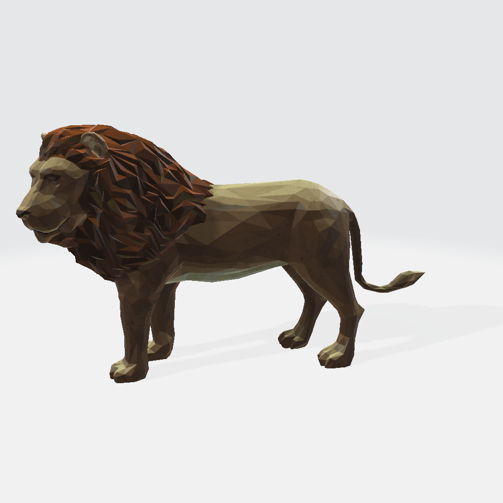 Lion - low poly 3D Model