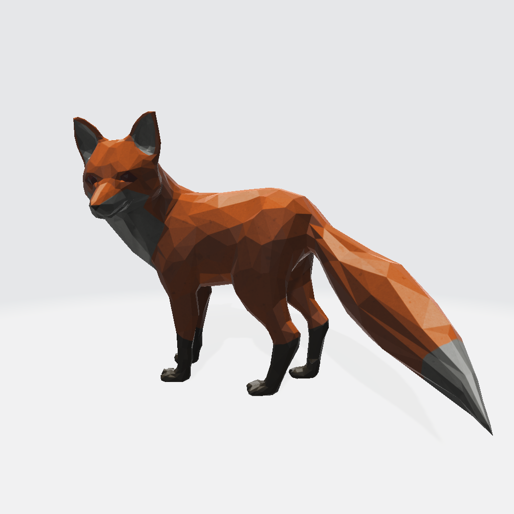 Red fox - low poly 3D Model