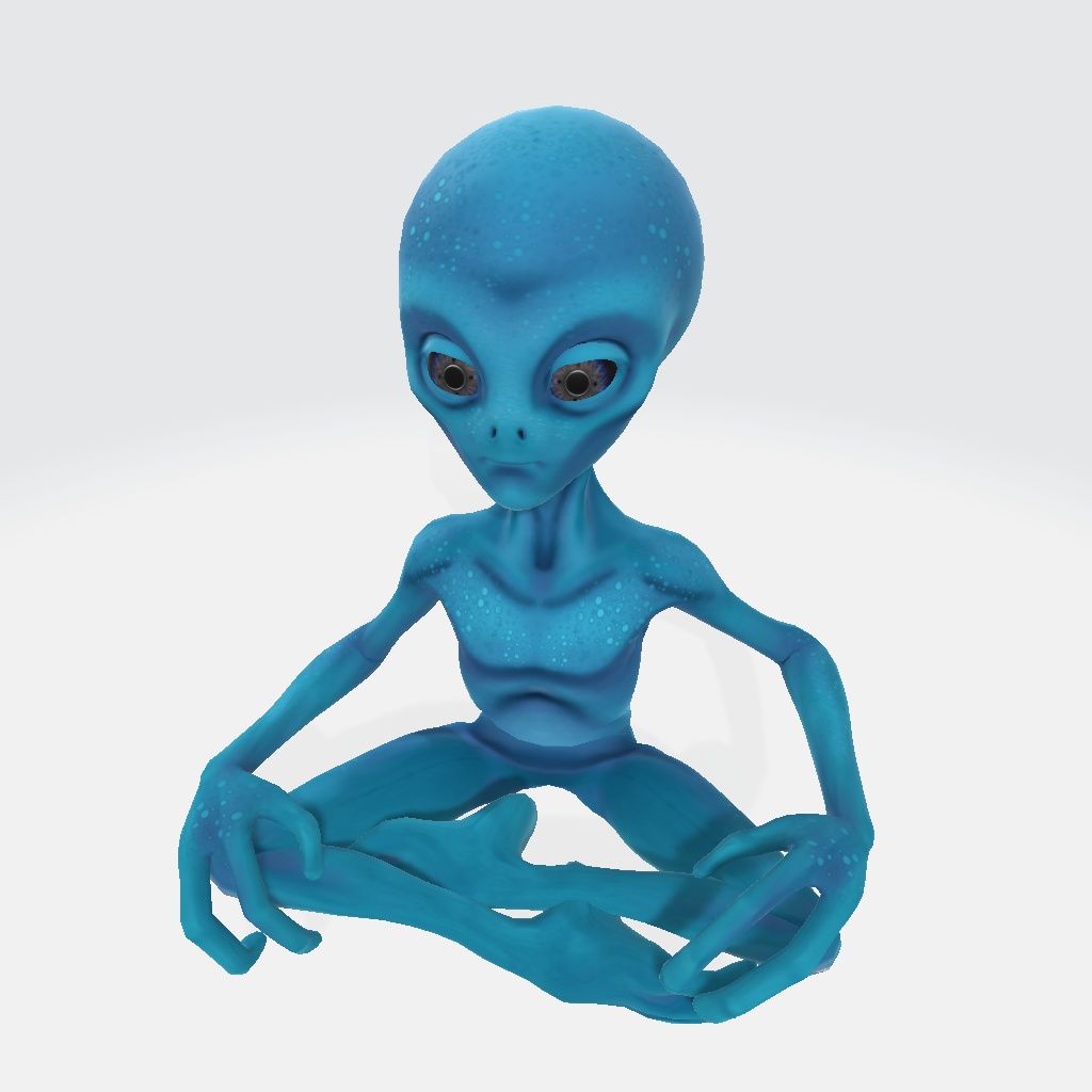 Sitting Alien 3D Model