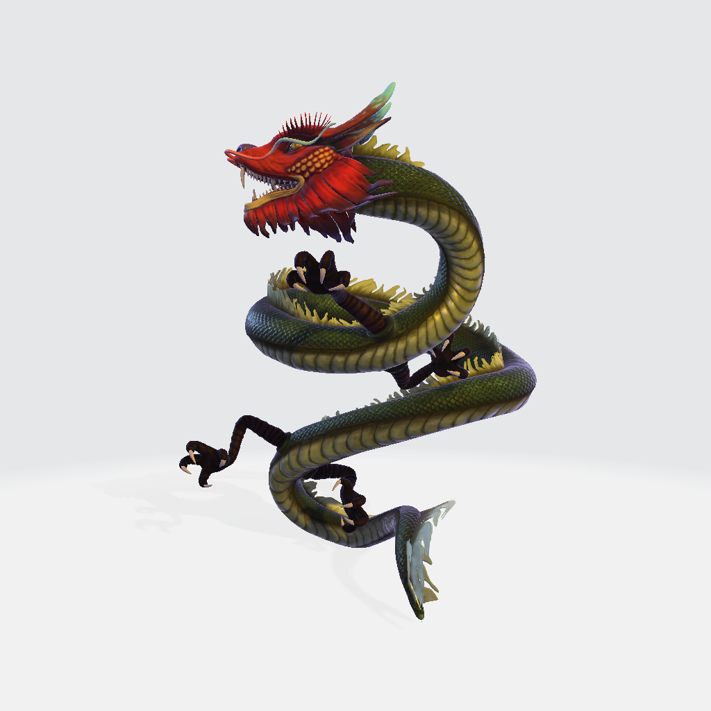 Asian-style Dragon 3D Model