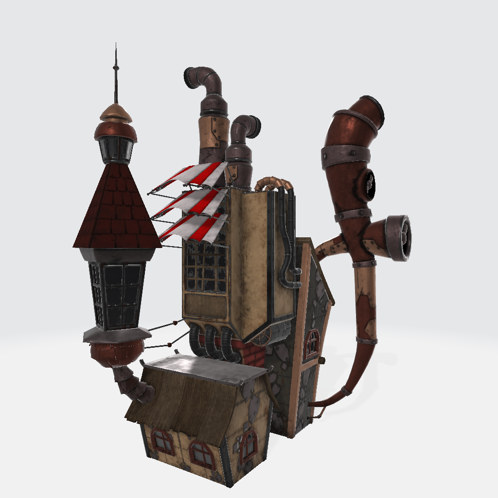 Steampunk House 3D Model