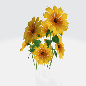 Yellow Flower Patch 3D Model