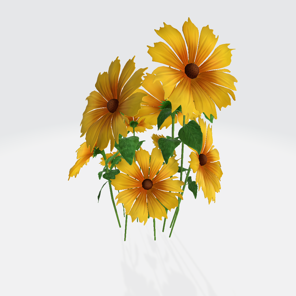 Yellow Flower Patch 3D Model