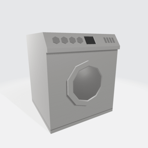 Washing Machine Low Poly 3D Model Free glb Download - GetGLB