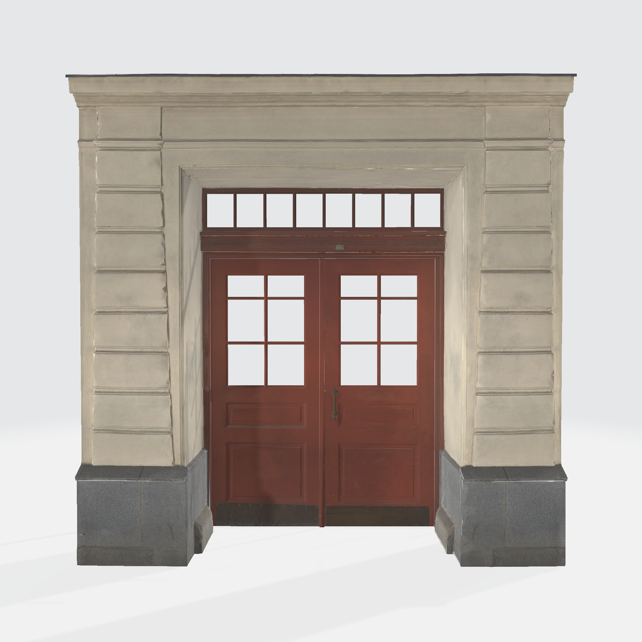 Classic Double Door Entrance with Stone Surround Architectural Element