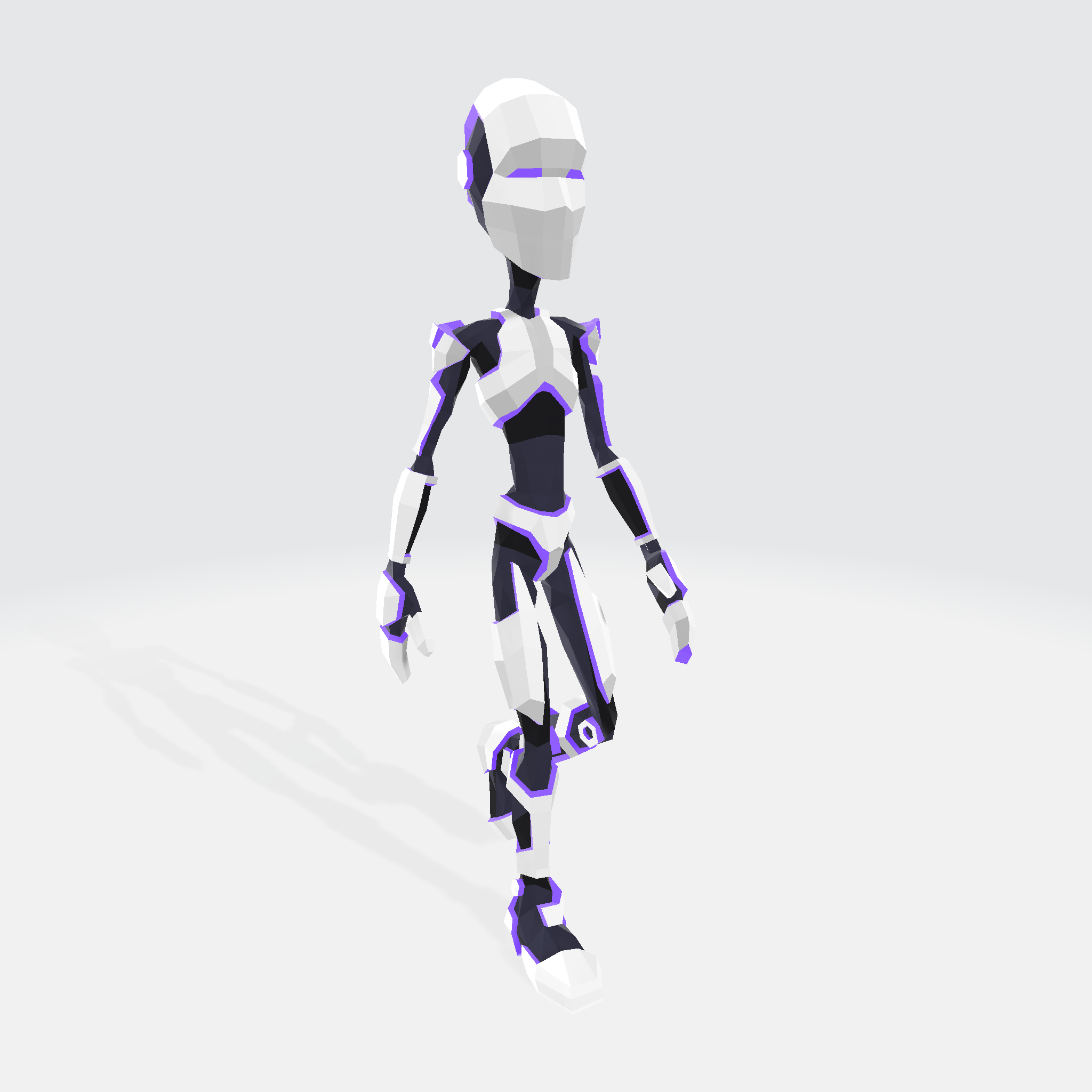 Humanoid Robot Low Poly 3D Model