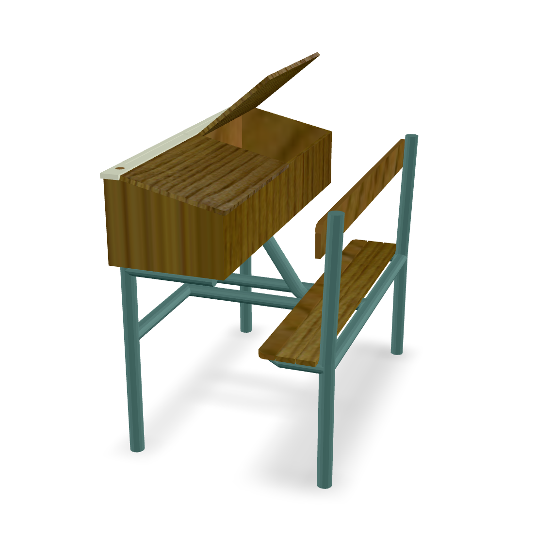 School Desk 3D Model