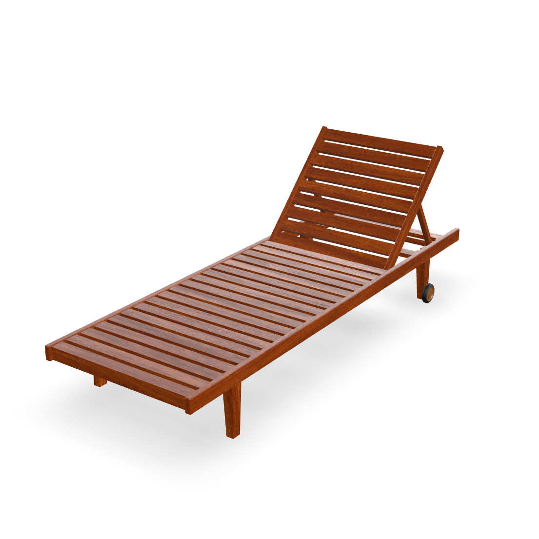 Wooden Chaise Lounge 3D Model