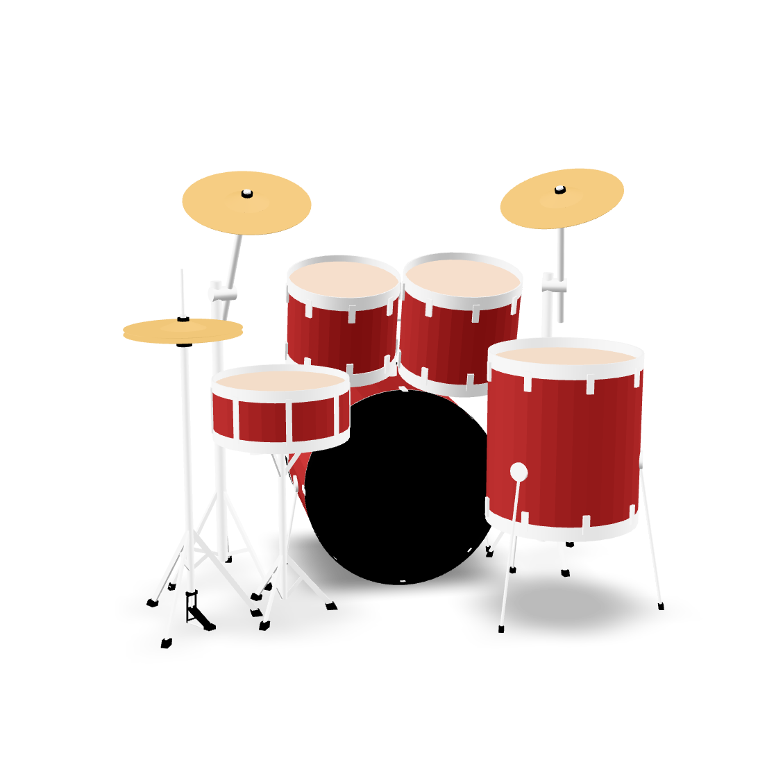 Red Drum Kit 3D Model
