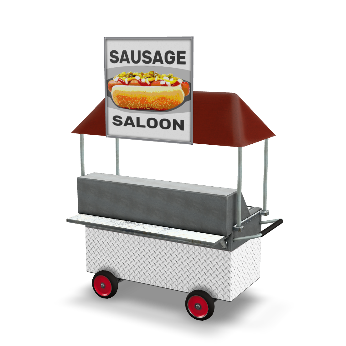 Hot Dog Cart 3D Model