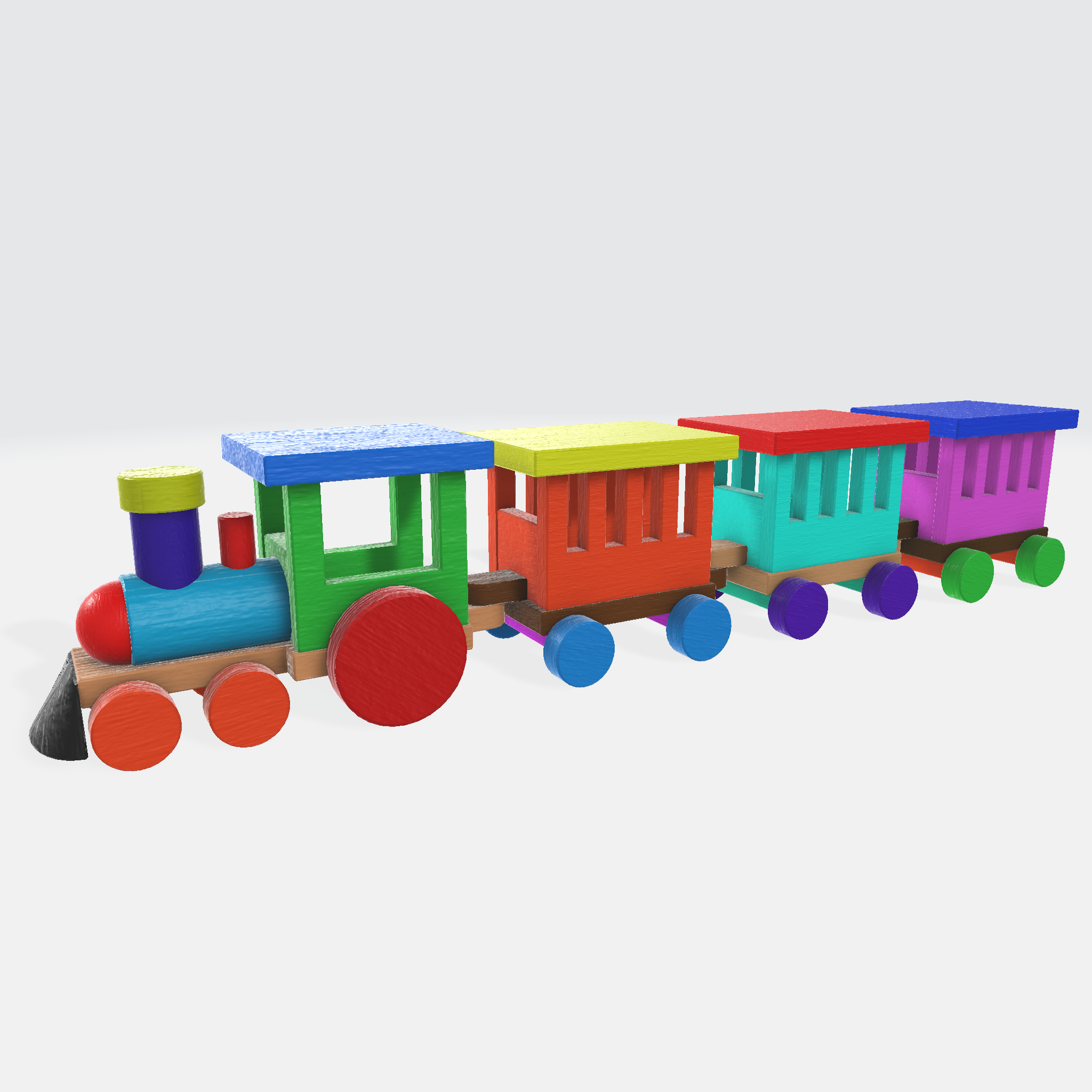 Wooden Toy Train 3D Model