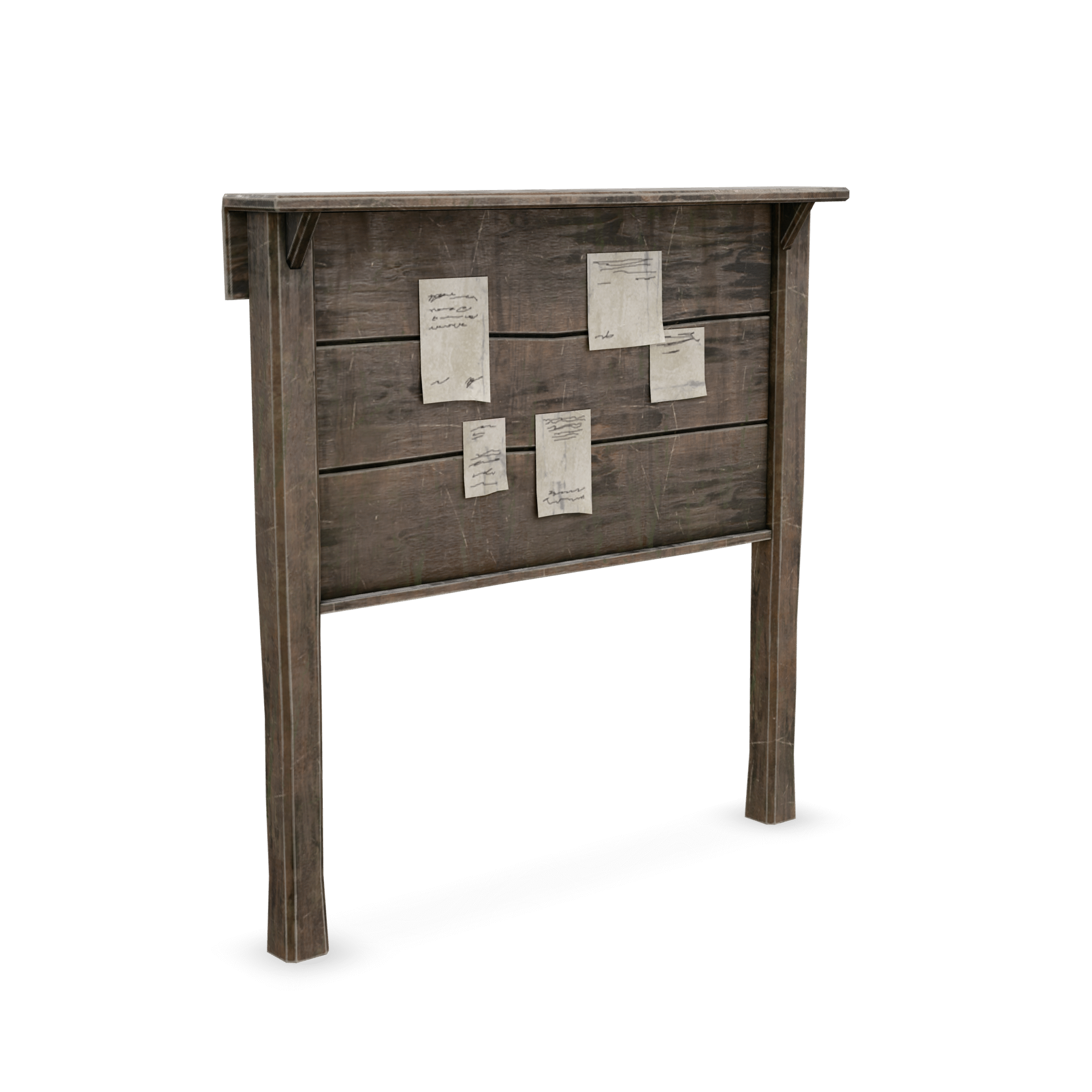 Wooden Notice Board 3D Model