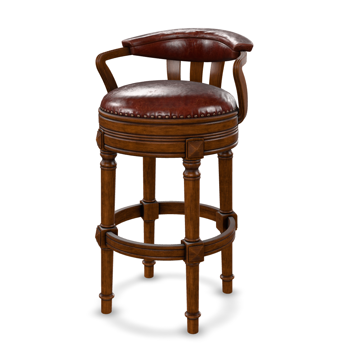 Leather Bar Stool 3D Model