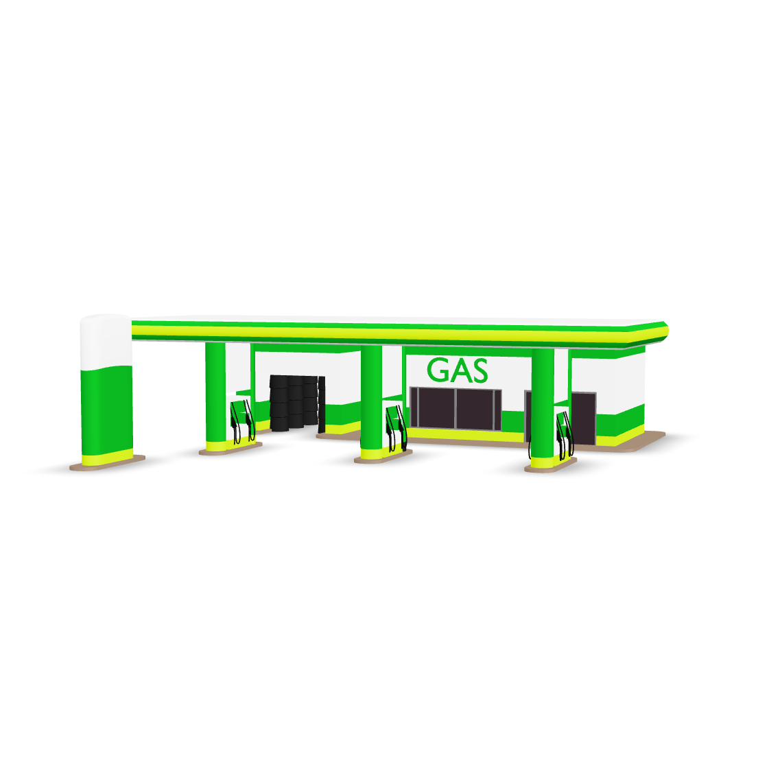 Gas Station 3D Model