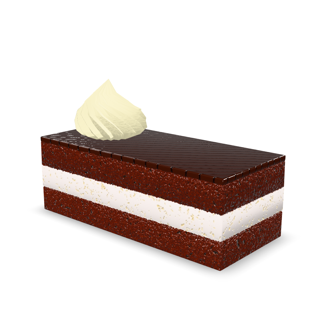 Chocolate Cake Slice 3D