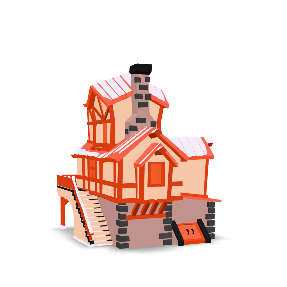 Cozy Snow House 3D Model