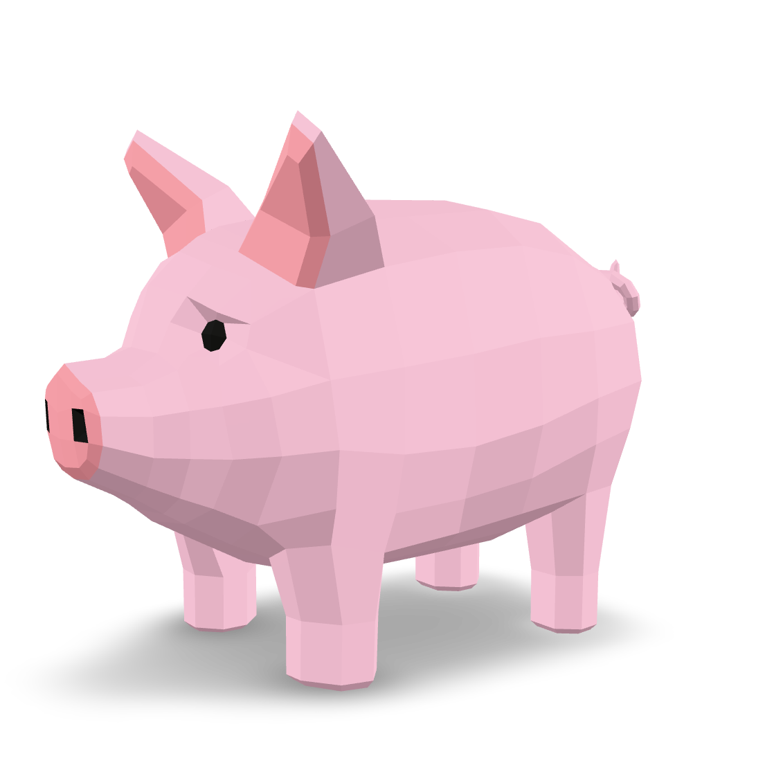 Low-Poly Pig 3D Model