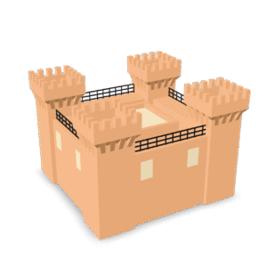 Simple Block Castle 3D Model