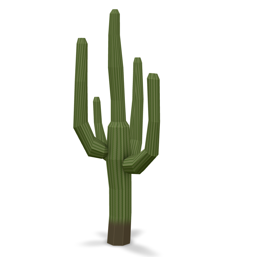 Stylized Saguaro Cactus 3D Model