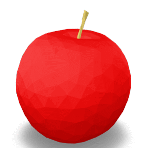 Low Poly Apple 3D Model