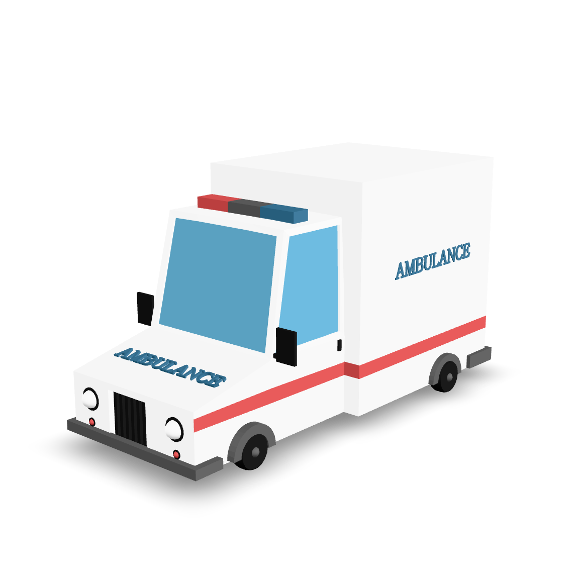 Cartoon Ambulance Model 3D Model