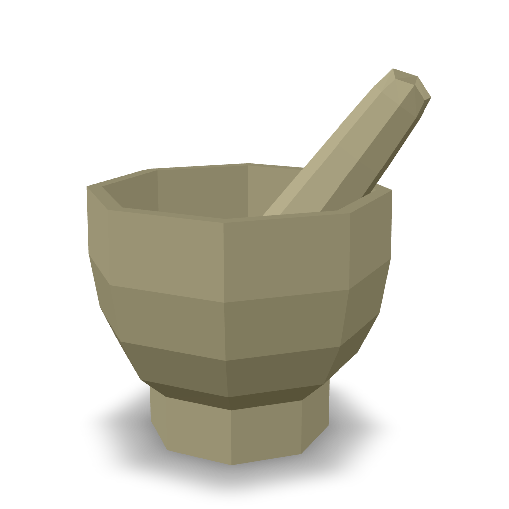 Stylized Mortar Pestle 3D Model