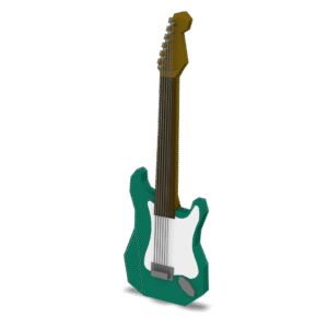 Low Poly Guitar 3D Model