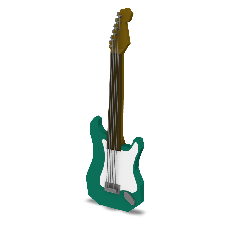 Low Poly Guitar 3D Model