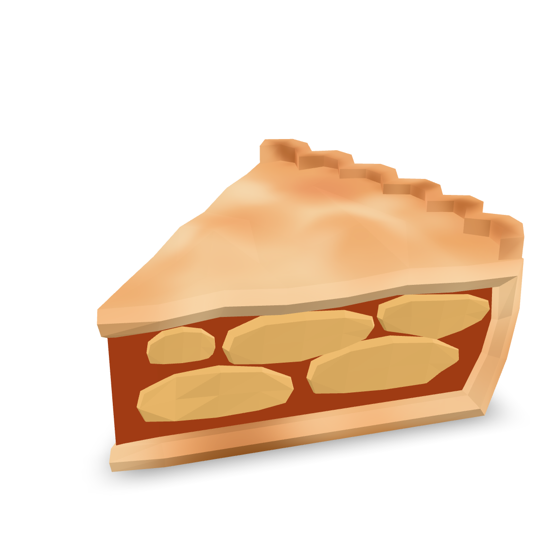 Low Poly Apple Pie 3D Model