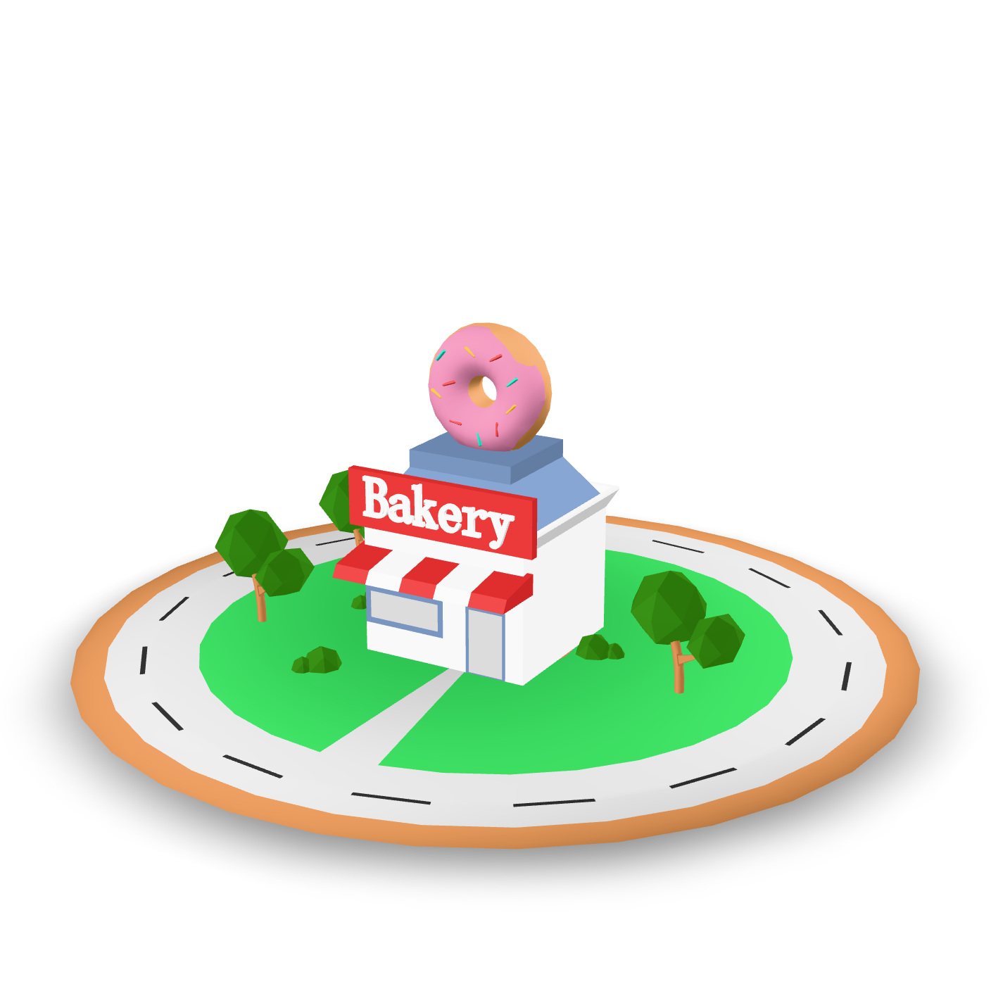 Low Poly Bakery 3D Model