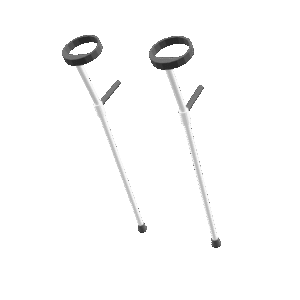 Forearm Crutches Pair 3D Model