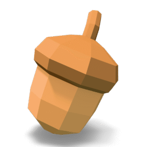 Low Poly Acorn 3D Model