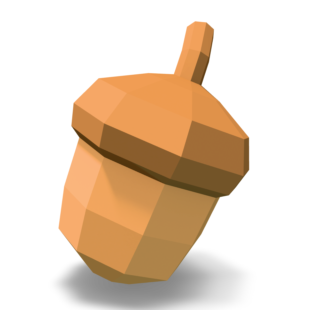 Low Poly Acorn 3D Model
