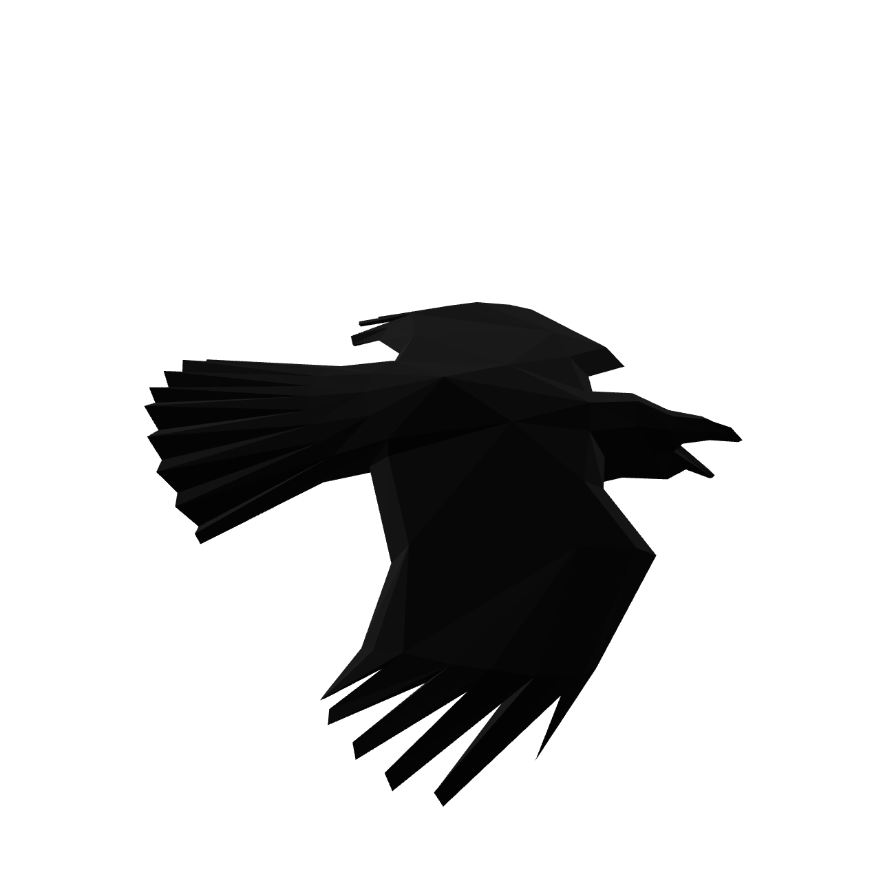 Low Poly Raven 3D Model