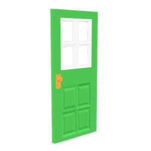 Stylized Green Door 3D Model