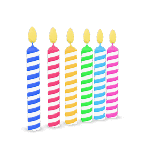 Colorful Striped Candles 3D Model