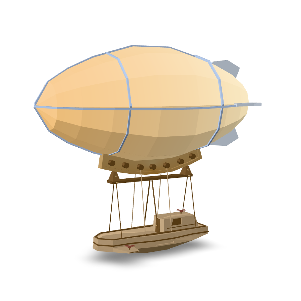 Low Poly Airship 3D Model