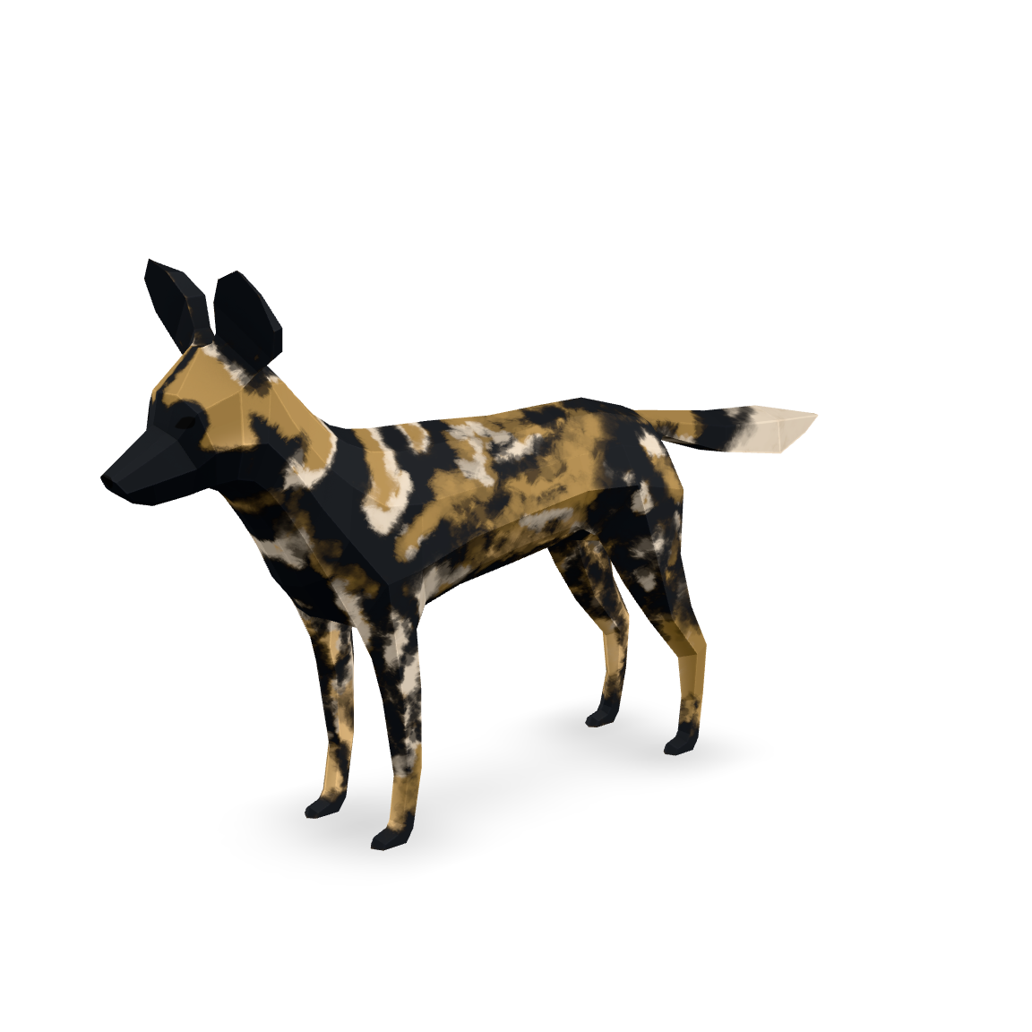 Low Poly Wilddog 3D Model