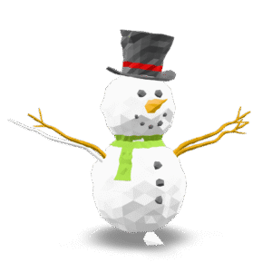 Low Poly Snowman 3D Model