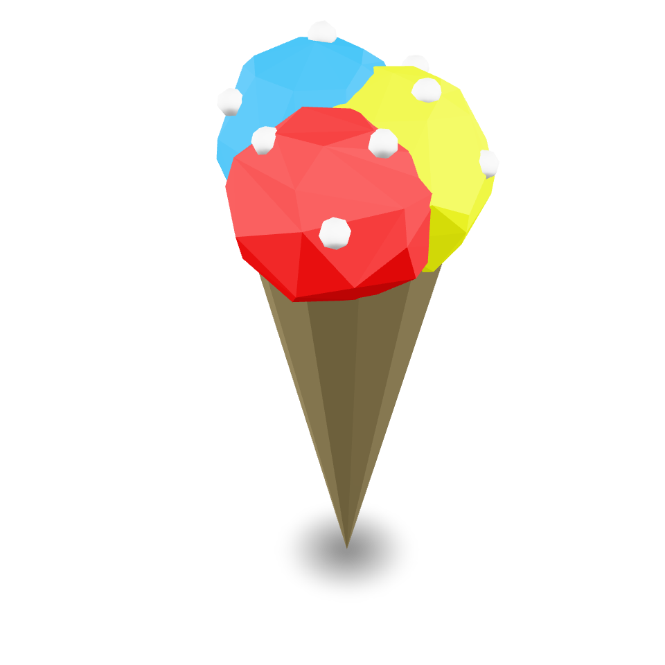 Low Poly Ice Cream 3D Model