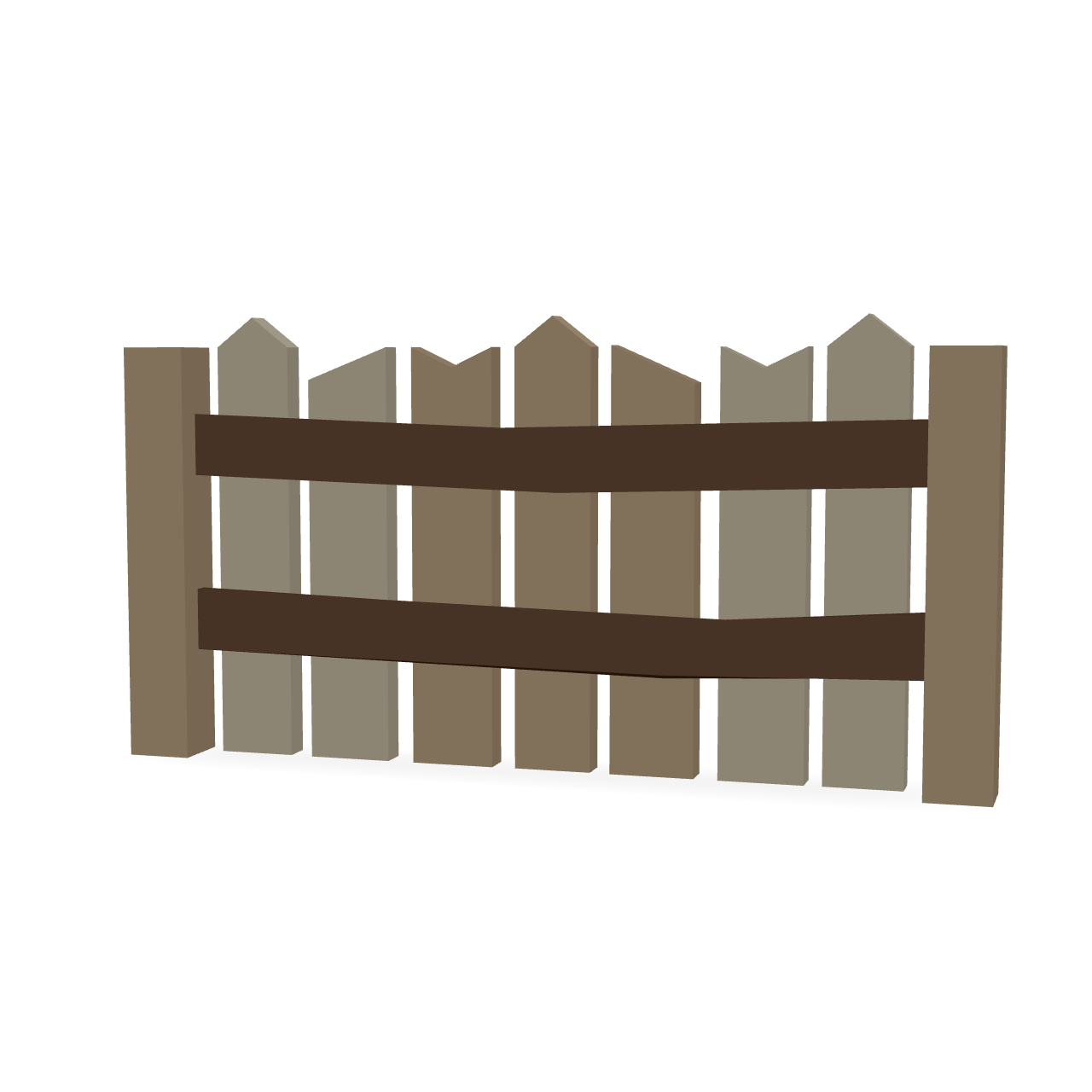 Simple Wooden Fence 3D Model