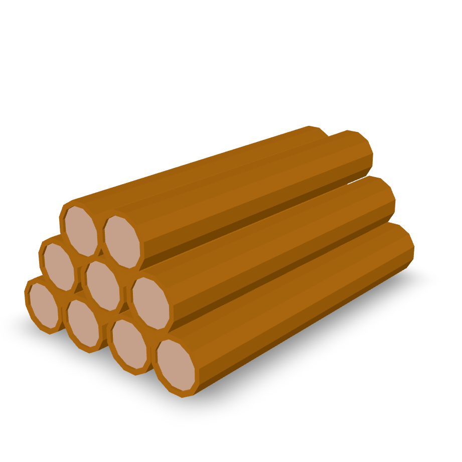 Stylized Log Pile 3D Model