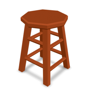 Simple Wooden Stool 3D Model