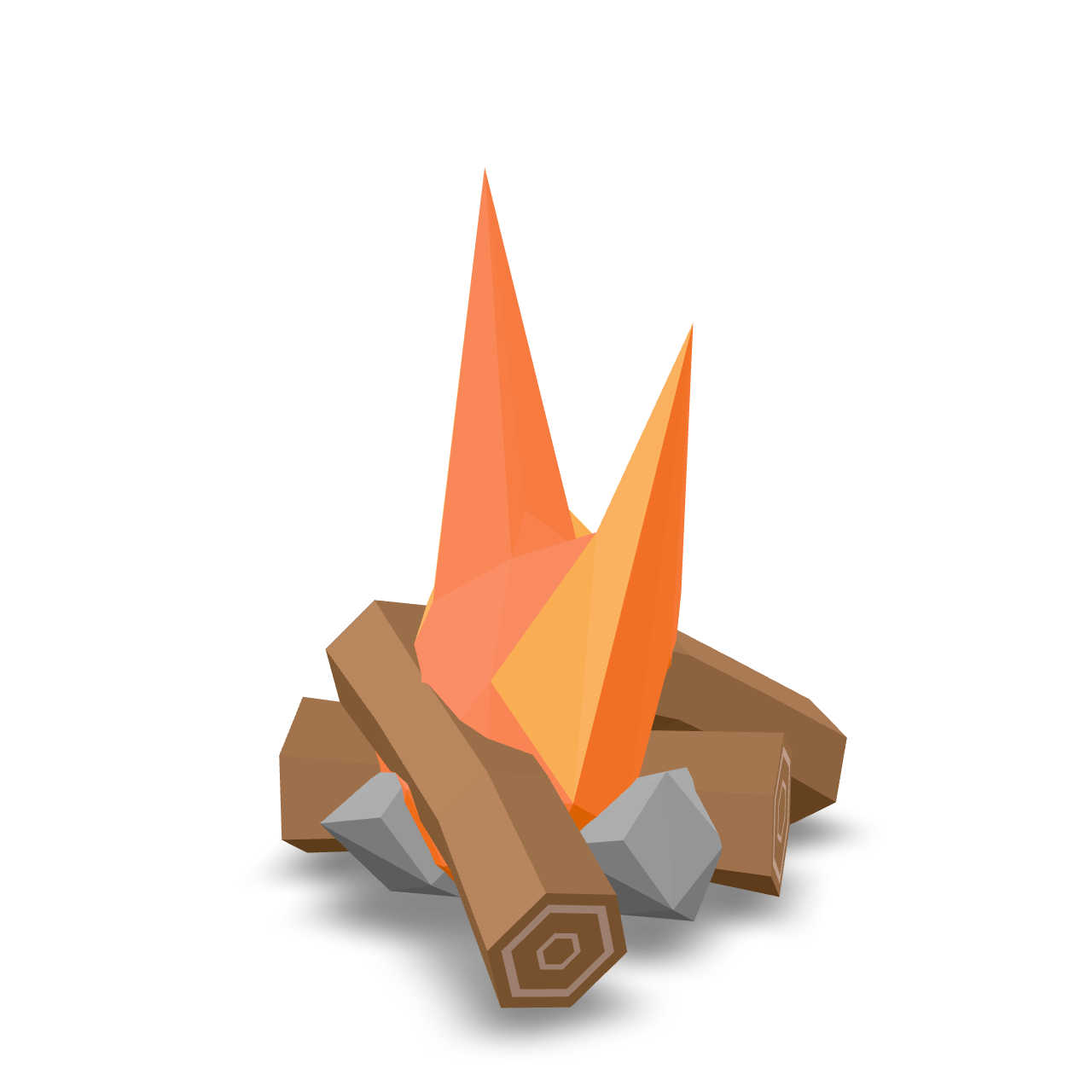 Low Poly Campfire 3D Model
