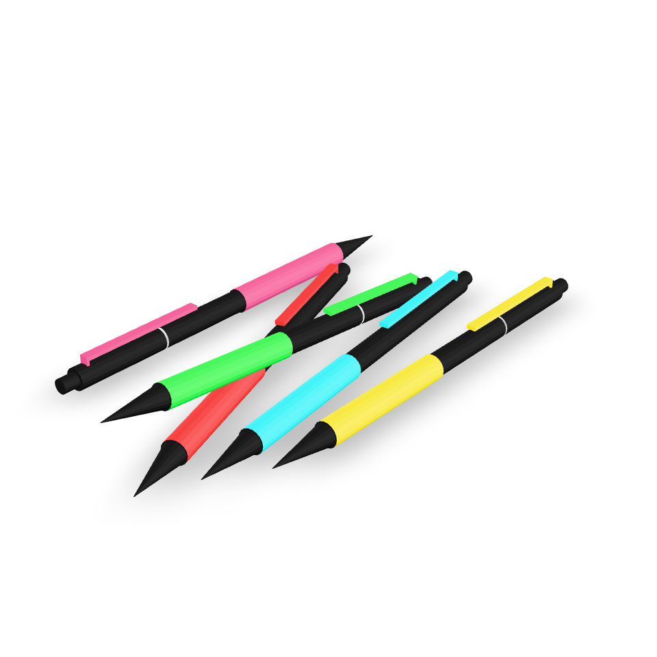 Colorful Mechanical Pencils 3D Model