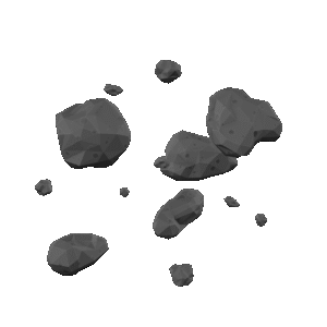 Asteroid Field Lowpoly 3D Model