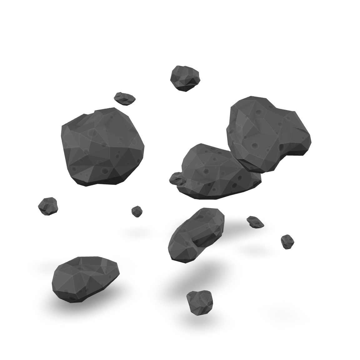 Asteroid Field Lowpoly 3D Model