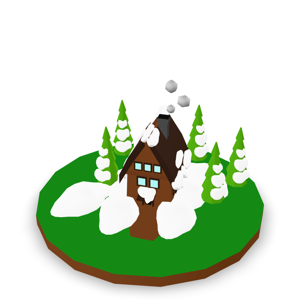 Winter Cabin Diorama 3D Model