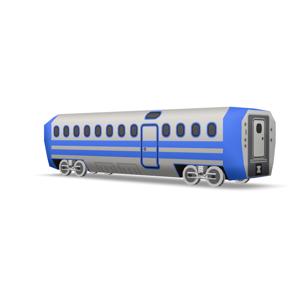 Cartoon Train Car 3D Model