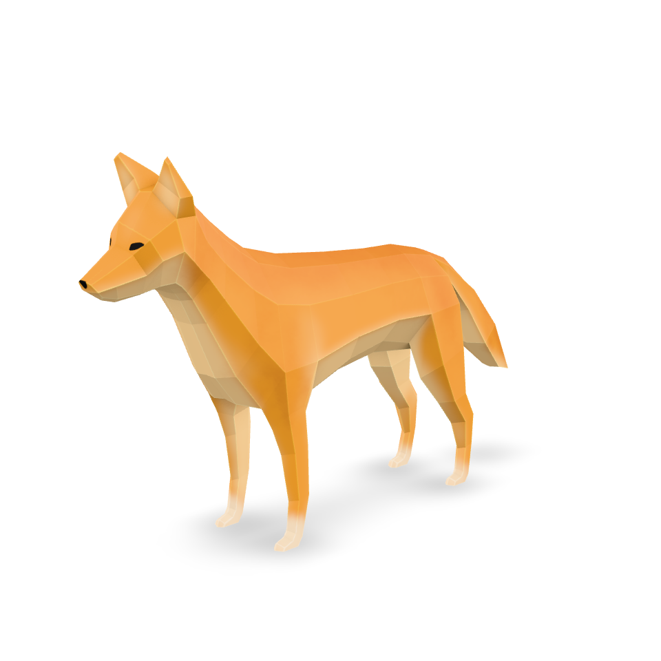 Low Poly Coyote 3D Model